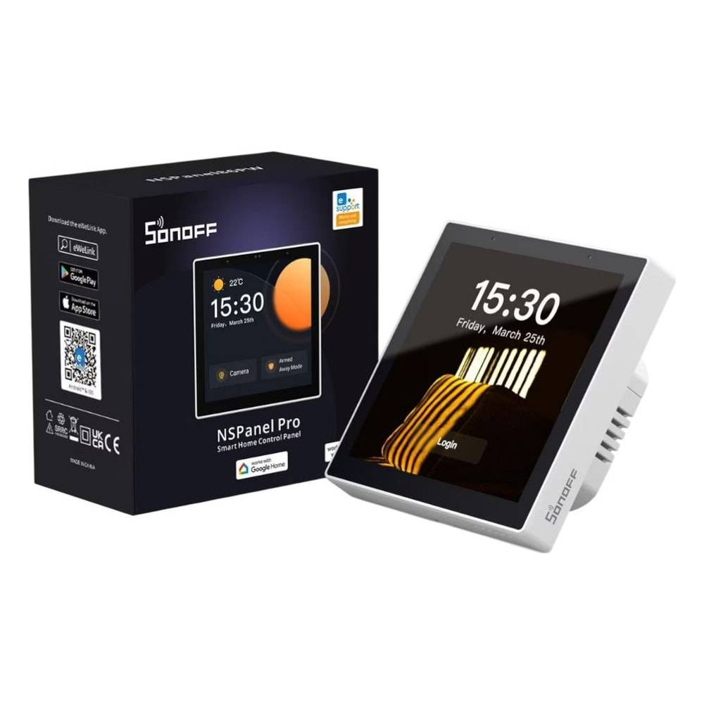 Interruptor Inteligente Wi-Fi Sonoff NSPANEL86PW Controle App Alexa Branco