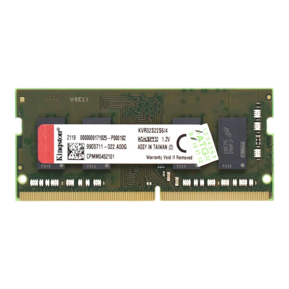 Memória RAM Kingston 4GB DDR4 3200MHz para Notebook - KVR32S22S6/4