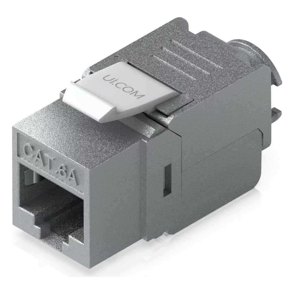 Conector RJ45 Cat6A Ubiquiti Fêmea Blindado Cinza UACC Keystone Jack
