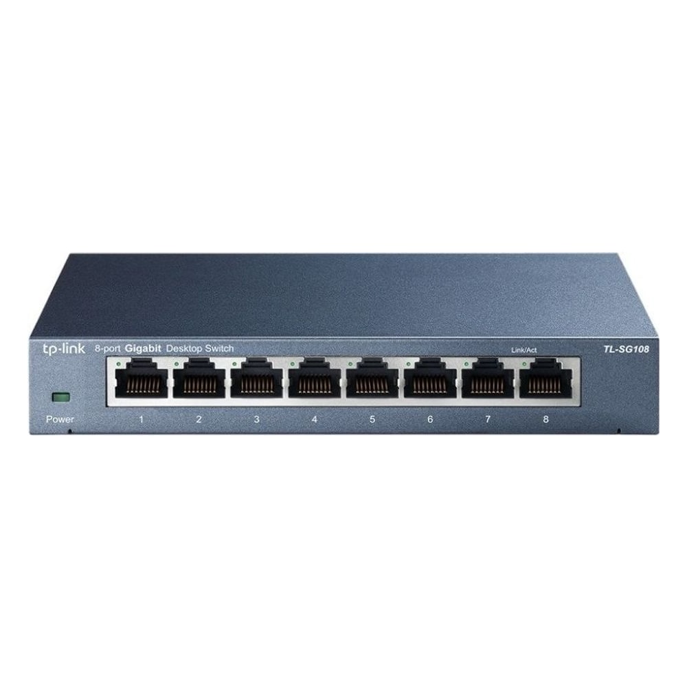 Switch TP-Link TL-SG108 8 Portas Gigabit 10/100/1000 Desktop Não Gerenciado Plug and Play Metalico