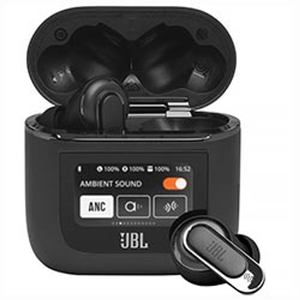 Fone de Ouvido Sem Fio JBL Tour Pro 2 Perfect Fit TWS Bluetooth 5.3 Cancelamento de Ruído 40h Bateria Preto