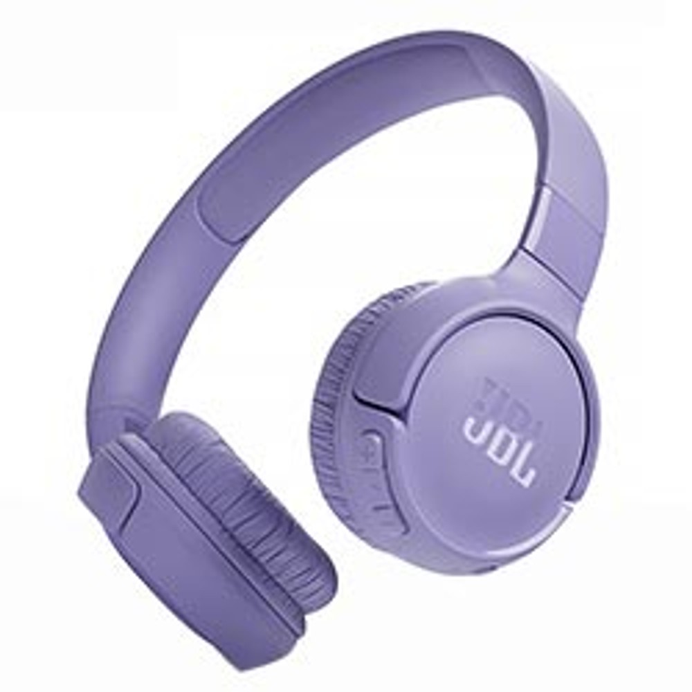 Fone de Ouvido Sem Fio JBL Tune T520BT Bluetooth 5.3 Pure Bass 57h Bateria Roxo Microfone Ajustável