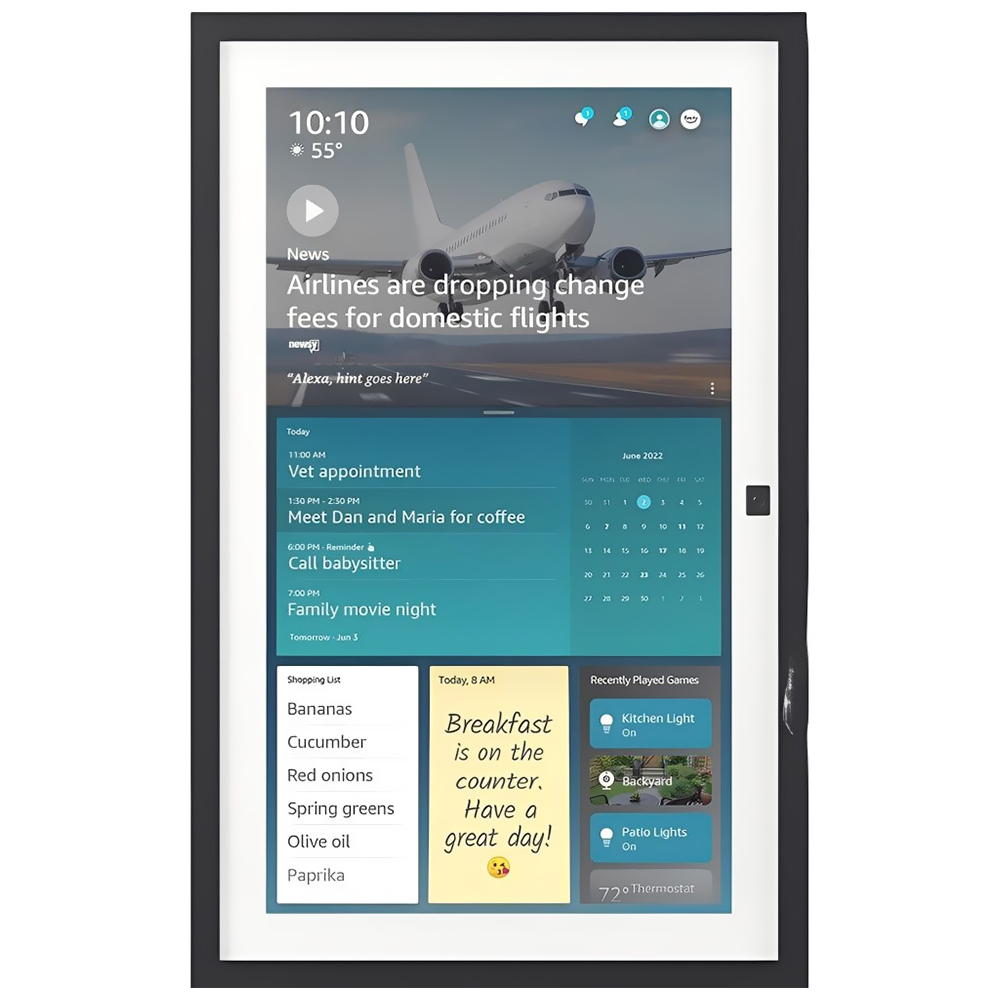 Tela Inteligente Amazon Echo Show 21,5 Polegadas Full HD com Alexa Preto