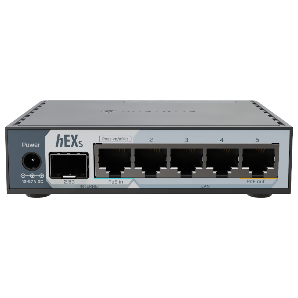 Roteador Wi-Fi MikroTik Hex S 512MB 950MHz 5 Portas Gigabit Preto