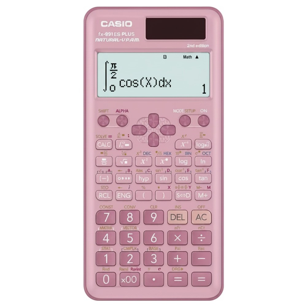 Calculadora Científica Casio FX-991ES Plus Rosa Pastel com 417 Funções