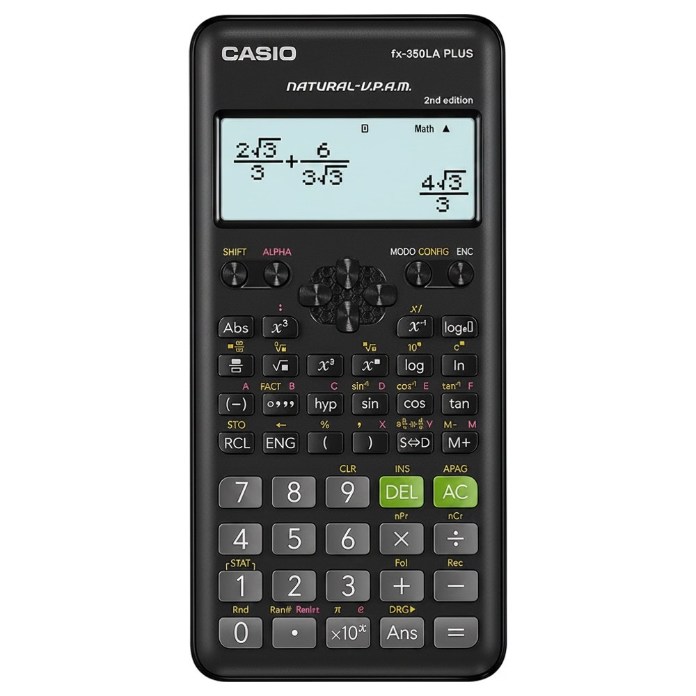 Calculadora Científica Casio FX-350LA Plus 12 Dígitos Preto