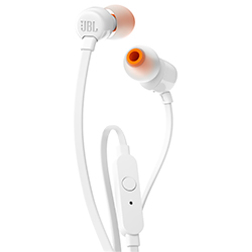 Fone de Ouvido Com Fio JBL Tune T110 Branco Drivers 9mm Som de Alta Qualidade Confortável Leve Microfone Integrado