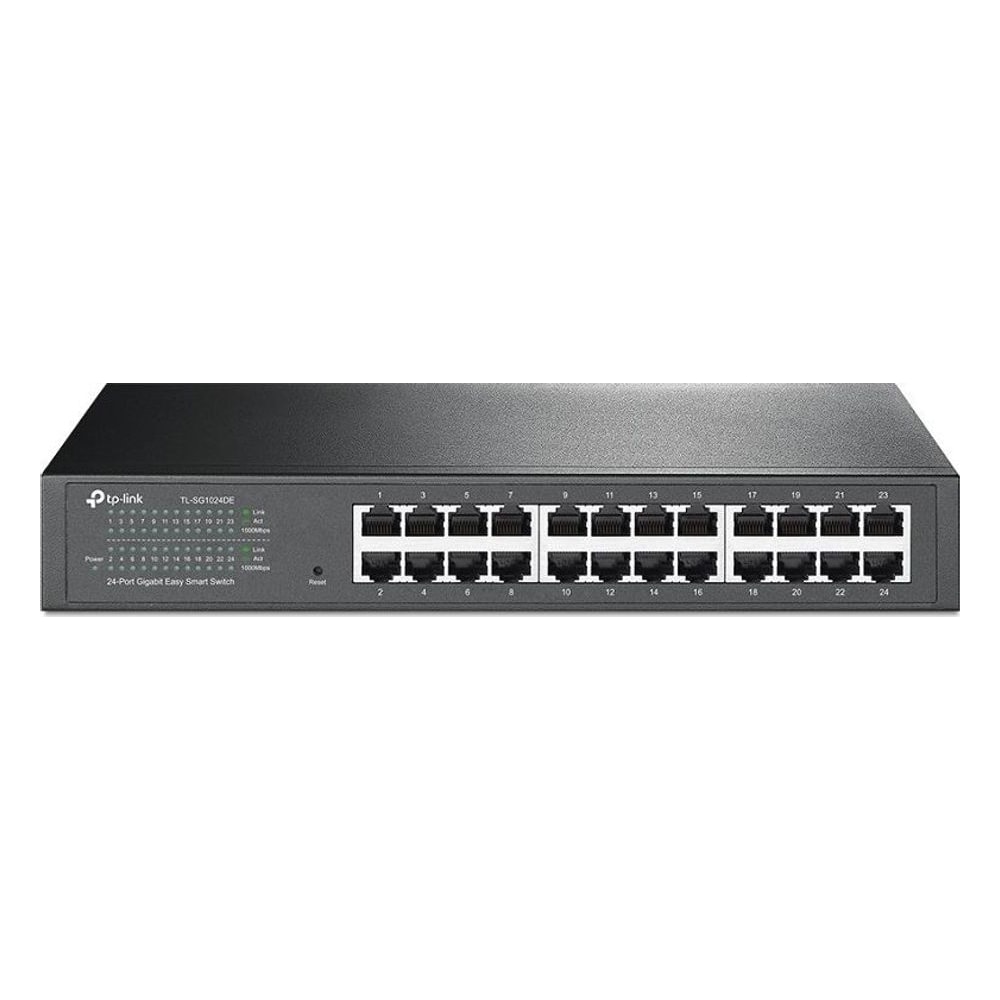 Switch TP-Link TL-SG1024DE Rackmount 24 Portas Gigabit Ethernet 10/100/1000Mbps Não Gerenciado Metalizado Ideal Rede Empresarial