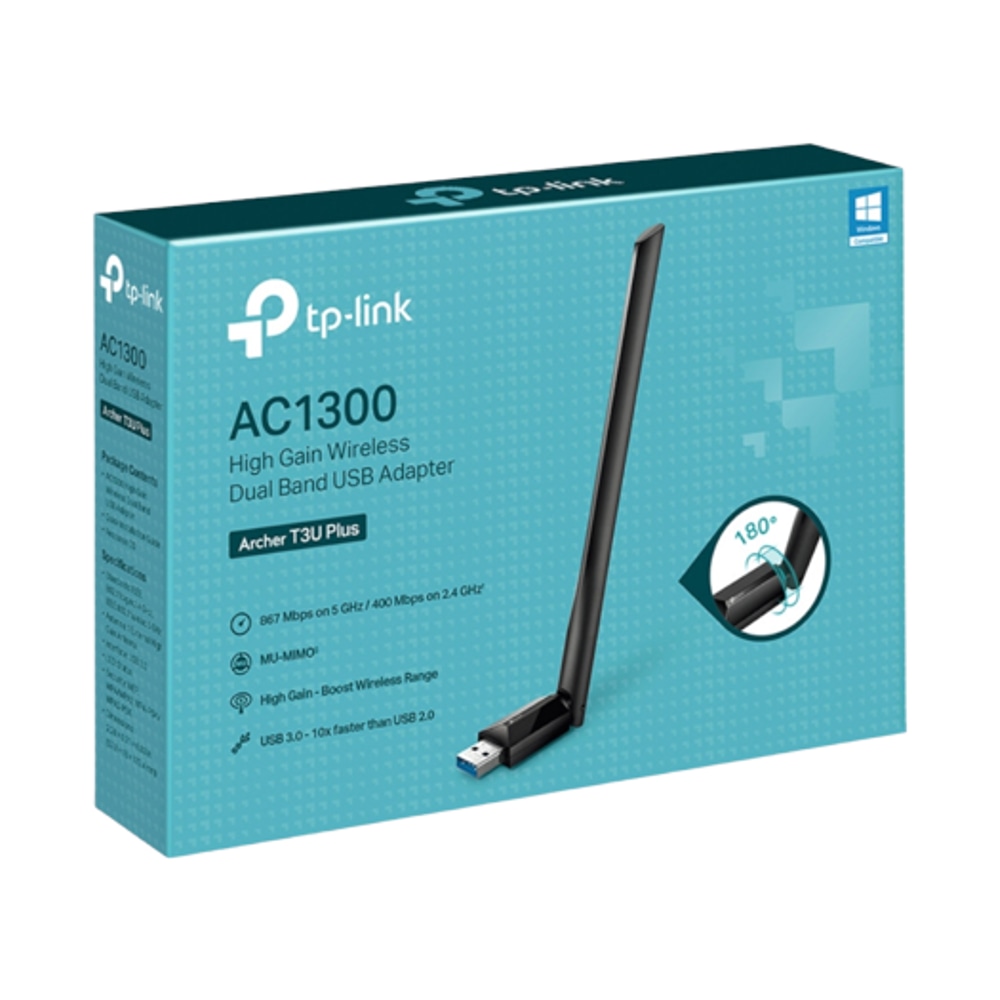 Adaptador Wifi TP-Link Archer T3U Plus Mu-Mimo Dual Band AC1300