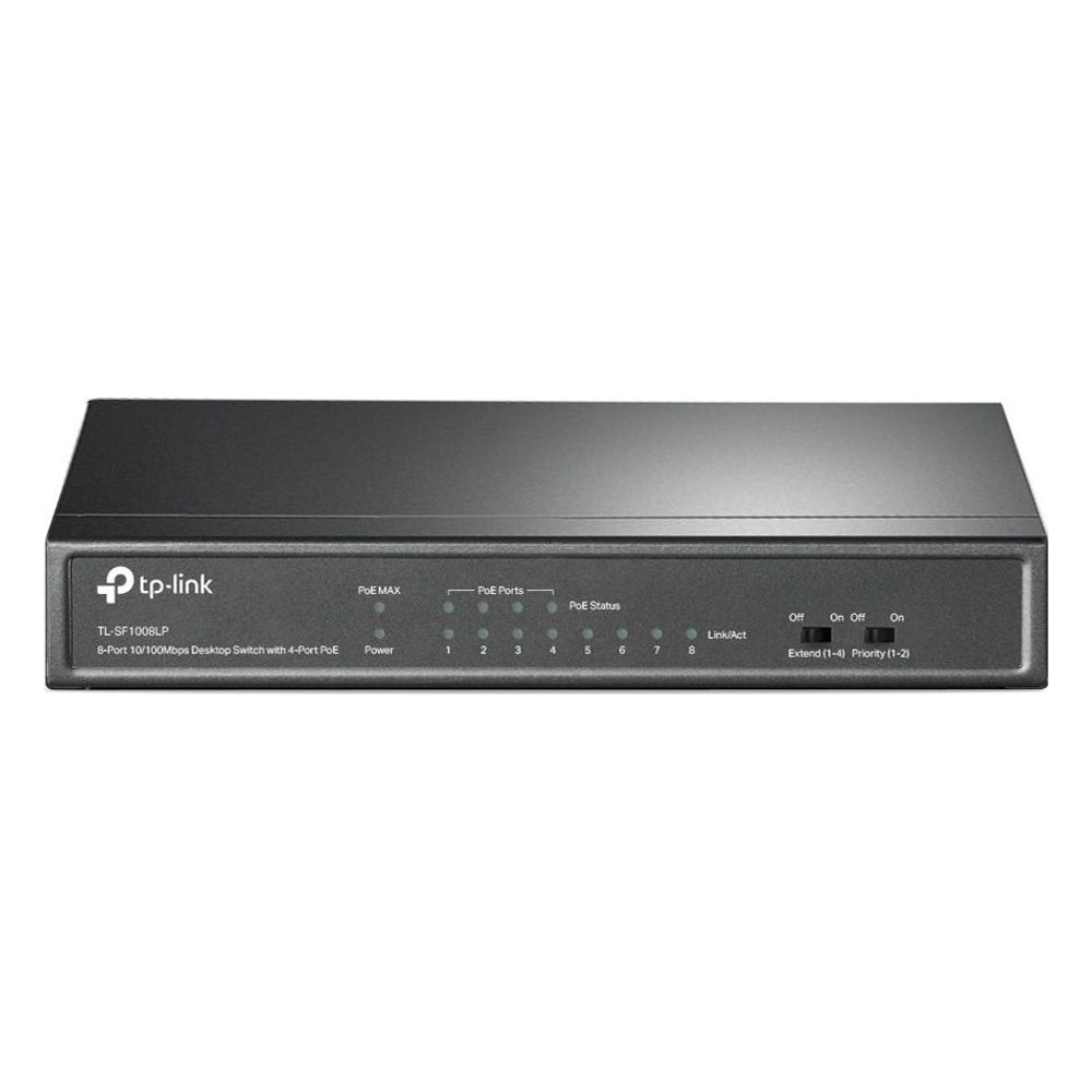 Switch TP-Link TL-SF1008LP 8 Portas 10/100Mbps 4 PoE 802.3af Ideal para Câmeras IP Rede Local Escritório
