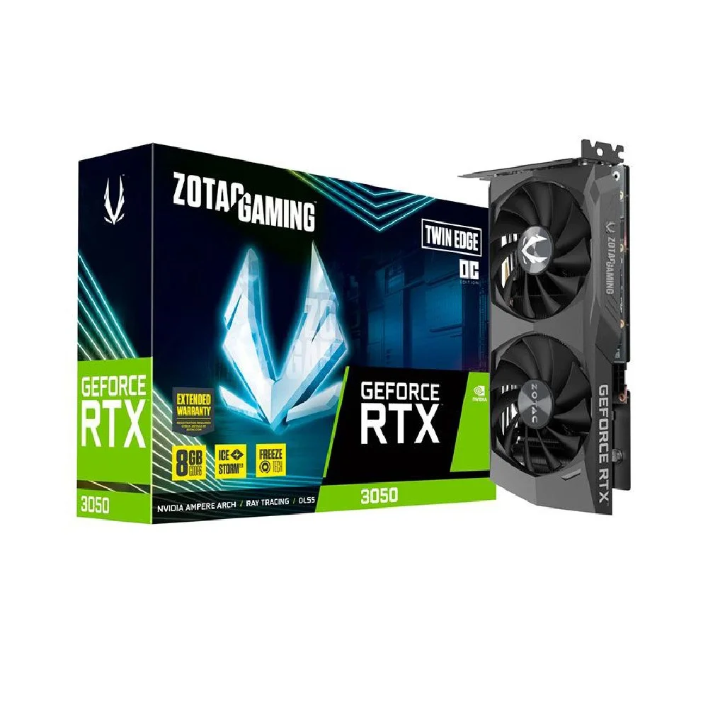 Placa de Vídeo Zotac Gaming Twin Edge OC 6GB Geforce RTX3050 GDDR6 - ZT-A30510H-10A
