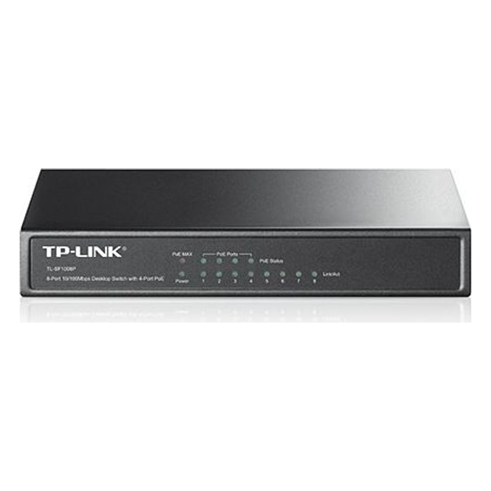 Switch TP-Link TL-SF1008P 8 Portas 10/100 Desktop PoE+ 8 Portas com Alimentação via Ethernet Ideal para Câmeras e AP