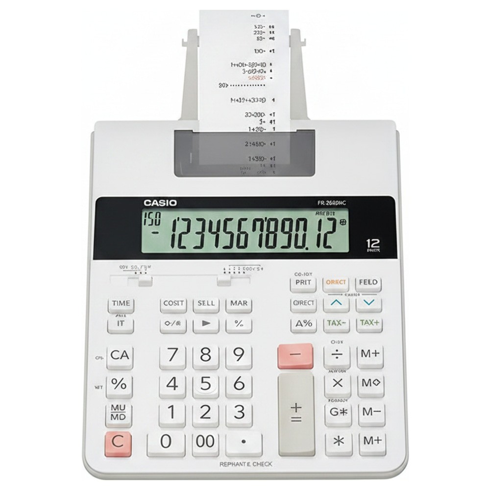 Calculadora Casio FR-2650RC Bivolt com Bobina e Impressão Automática Branca