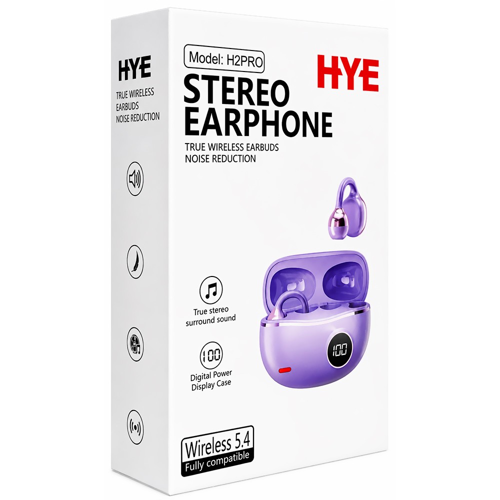 Fone de Ouvido HYE H2PRO Stereo Earphone TWS / Bluetooth - Preto