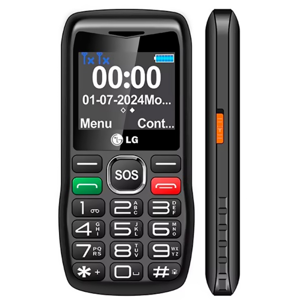 Celular LG G365 4G Idoso Fácil de Usar Tela 2.0" Dual SIM Teclas Exclusivas SOS e Lanterna - Preto Titan