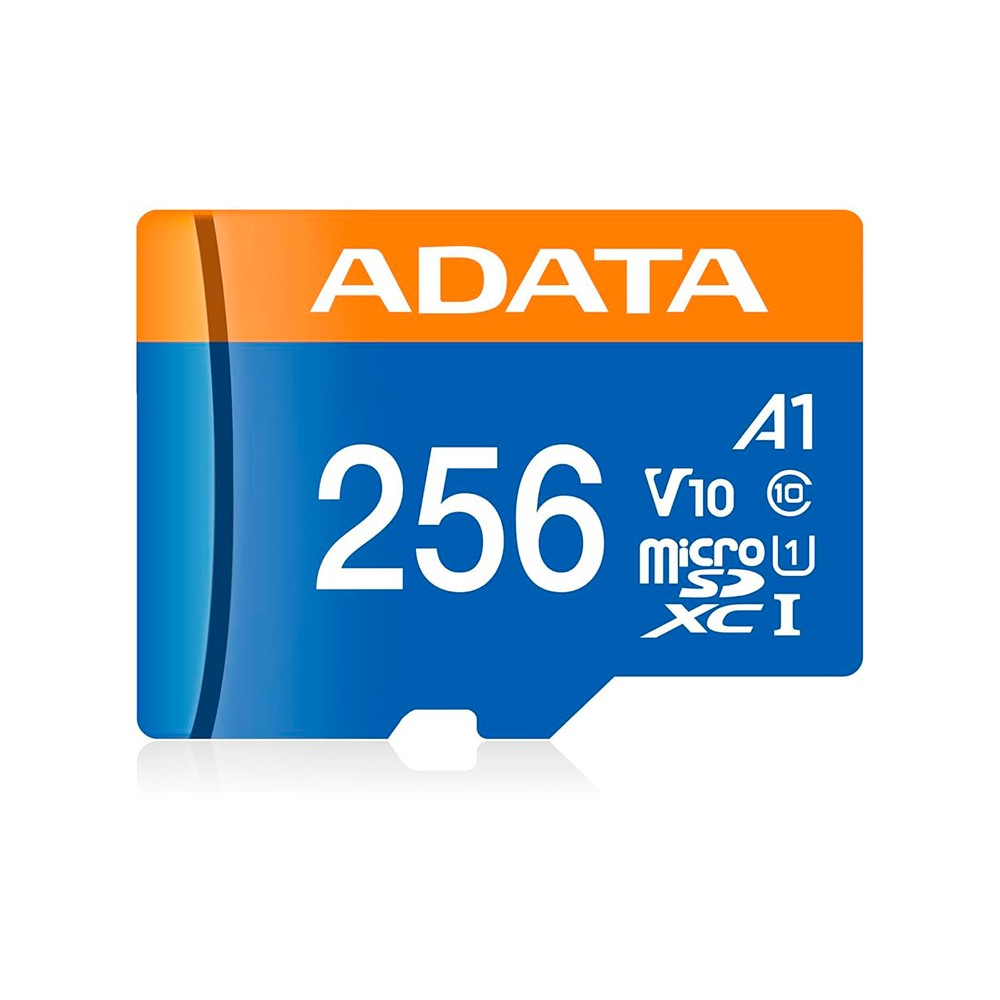Cartão de Memória Micro SD ADATA V10 256GB AUSDX256GUICL10A1-RA1 C10 A1 Leitura 100MB/s Escrita 80MB/s Classe 10 Ideal para Câmeras e Smartp