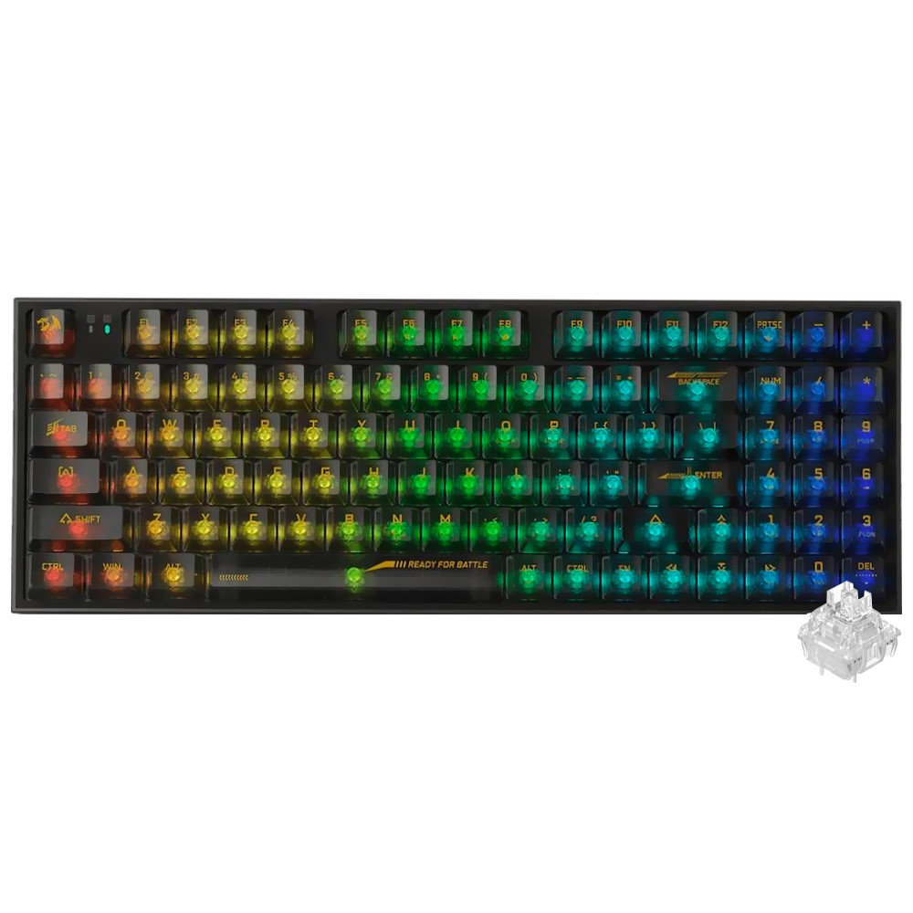 Teclado Mecânico Sem Fio Redragon K658CTB Irelia Pro RGB Preto