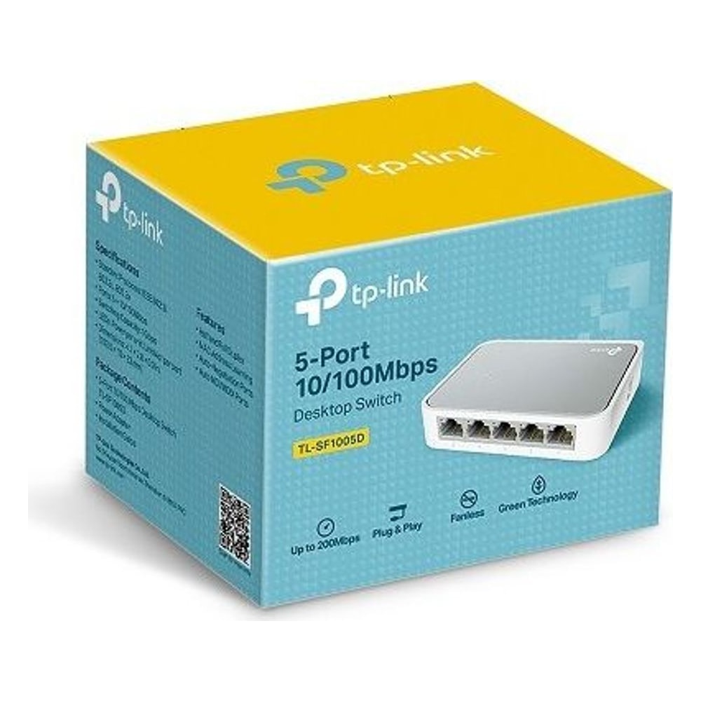 Switch TP-Link TL-SF1005D 5 Portas 10/100 RJ45 Não Gerenciável Ethernet Compacto Ideal Rede Doméstica Escritório