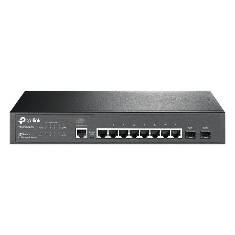 Switch TP-Link TL-SG3210 8 Portas 10/100/1000Mbps 2 SFP Gigabit Gerenciável Layer 2 PoE+ Segurança Avançada