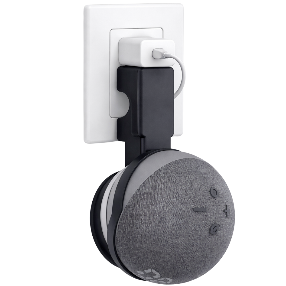 Suporte Compacto para Alexa Echo Dot 4 com Gestão de Cabo