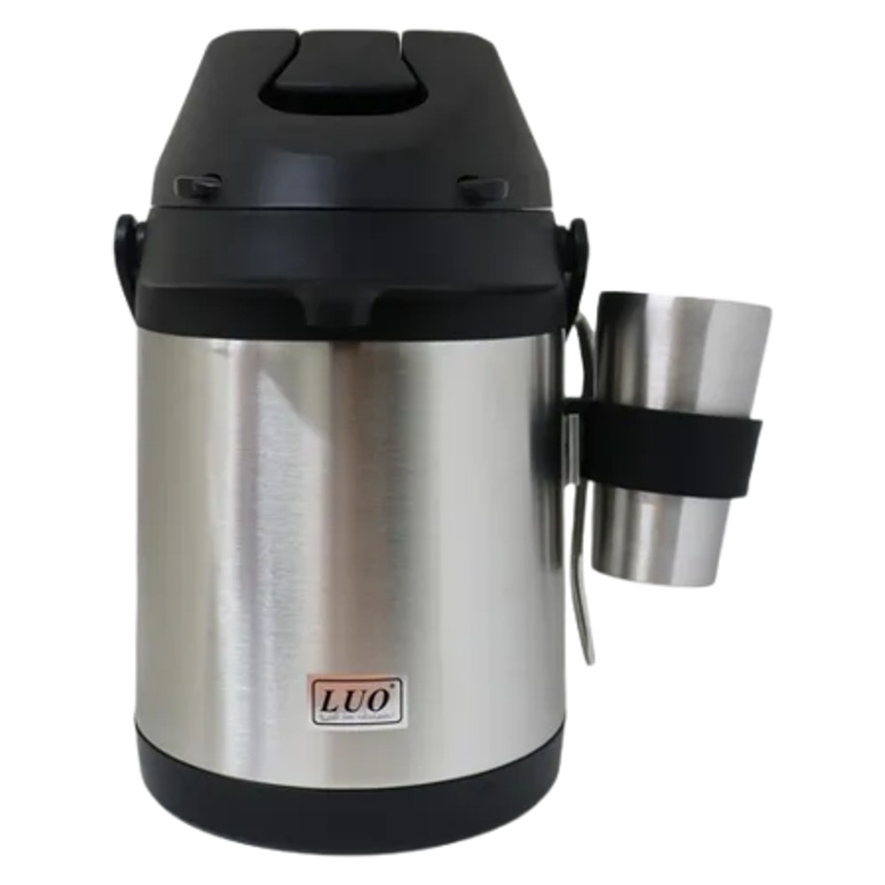 Garrafa Térmica Luo 2.5L Aço Inoxidável com Copo Matero e Bomba